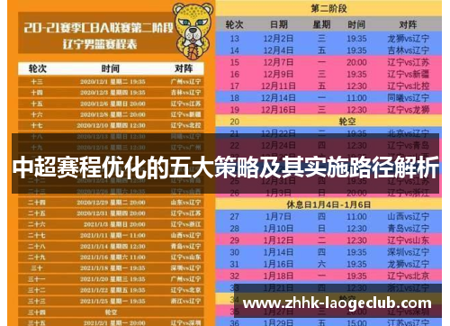 中超赛程优化的五大策略及其实施路径解析